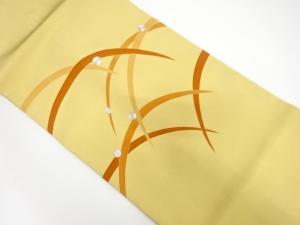 塩瀬　露芝模様刺繍名古屋帯